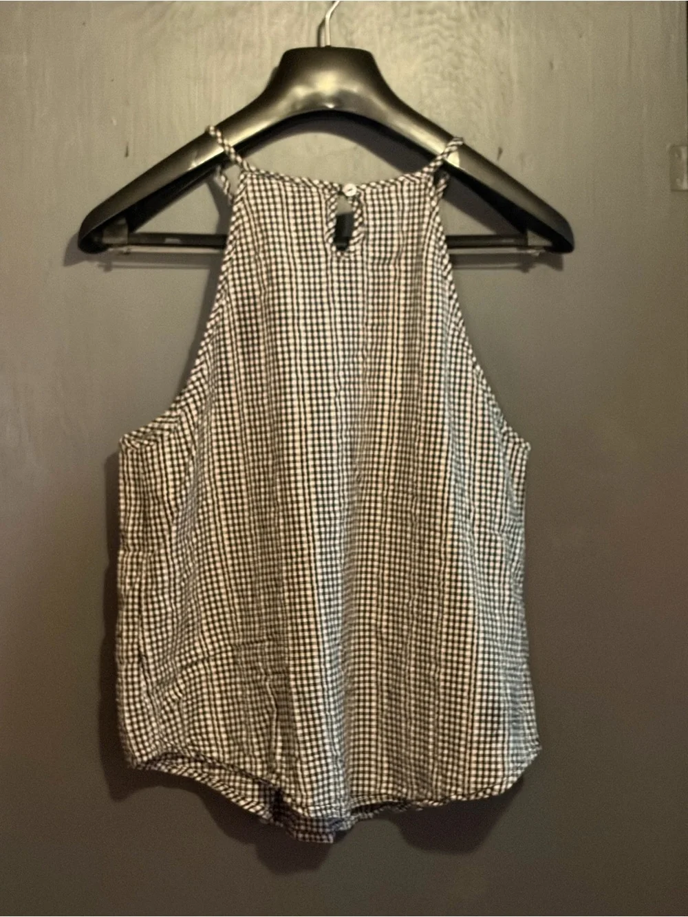 Universal Thread Black and White Gingham Halter Camisole